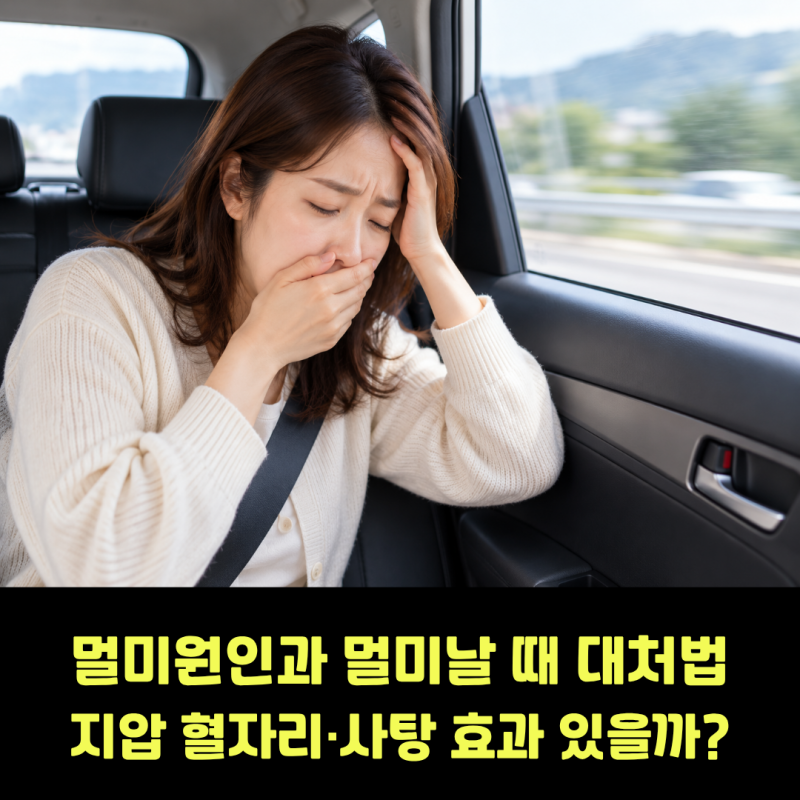 멀미원인과 멀미날 때 대처법, 지압 혈자리·사탕 효과 있을까?