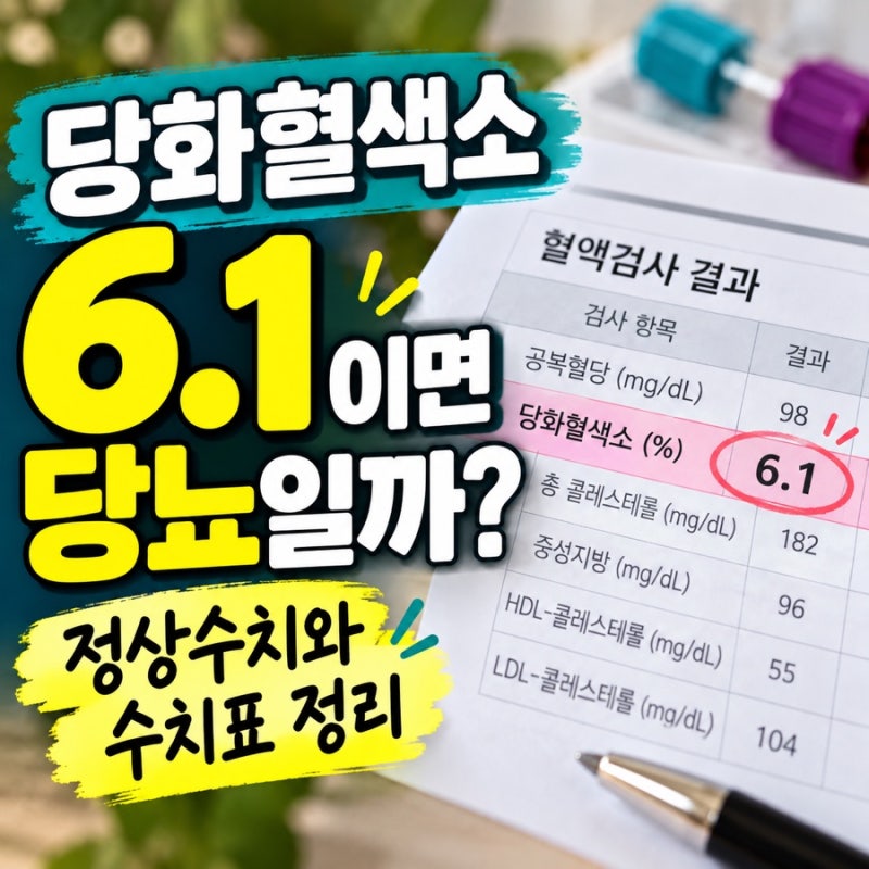 당화혈색소 6.1이면 당뇨일까? 정상수치와 수치표 정리