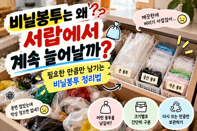 비닐봉투는 왜 서랍에서 계속 늘어날까? 필요한 만큼만 남기는 보관법