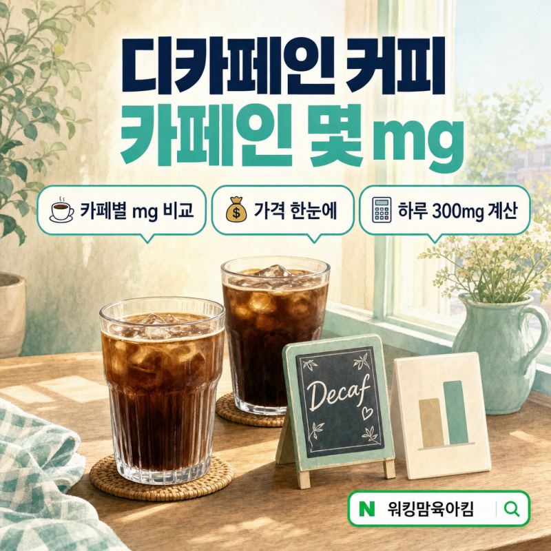 디카페인 커피 카페인 함량 비교｜프랜차이즈 카페별 mg·가격 한눈에