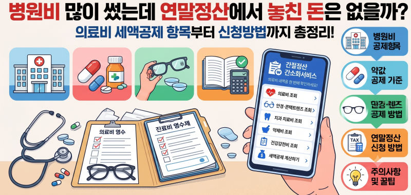 연말정산 의료비 세액공제, 병원비 많이 썼다면 꼭 확인할 5가지…안경값도 된다고?