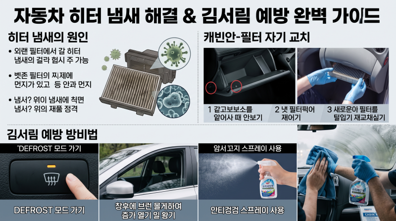 [자동차 관리 실전편 3탄] 히터 틀었을 때 쉰내·먼지 냄새 왜 날까? 에어컨 필터 셀프 교체 & ....