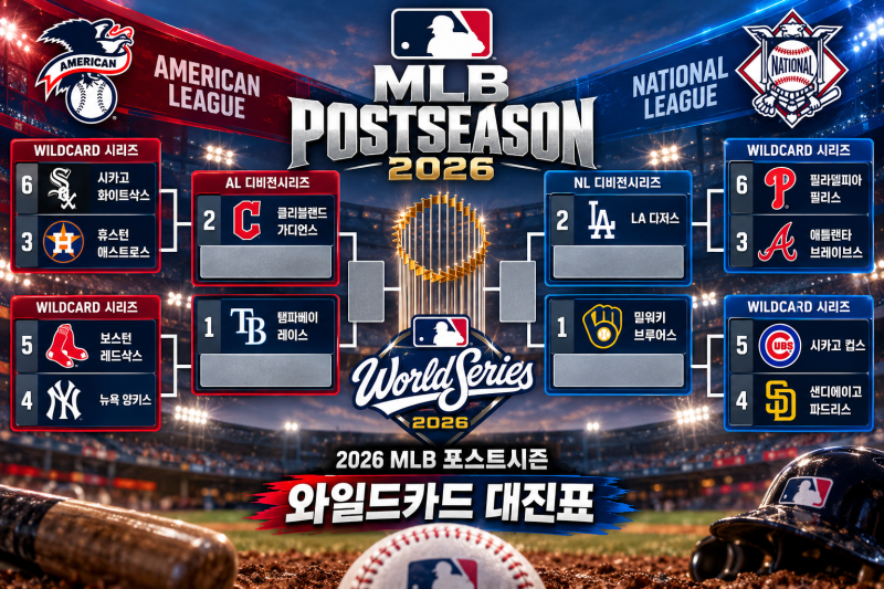 2026 MLB 포스트시즌｜와일드카드 대진표·일정·진행 방식 (메이저리그 가을야구)