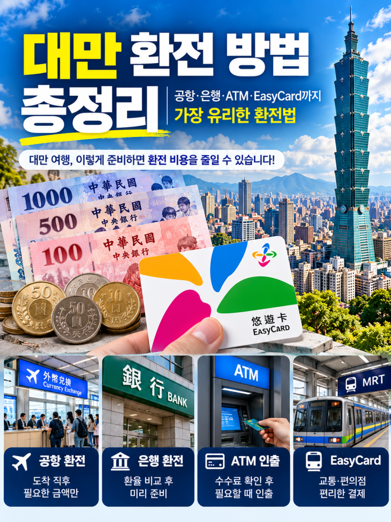 대만 환전 방법 총정리｜공항·은행·ATM 비교와 EasyCard·카드 사용법