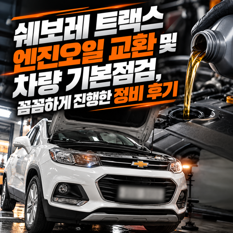 쉐보레 트랙스 엔진오일 교환 및 차량 기본점검, 꼼꼼하게 진행한 정비 후기