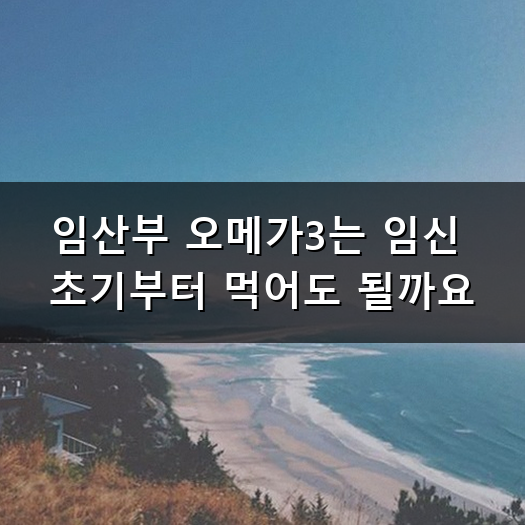 임산부오메가3복용시기 언제부터 챙겨야 할까