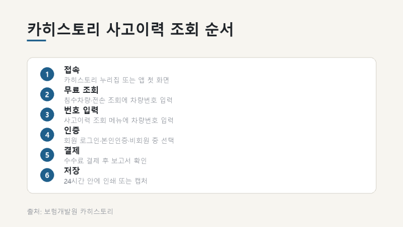 보험개발원 카히스토리 무료 조회 방법과 사고이력 보는 법, 수수료 총정리