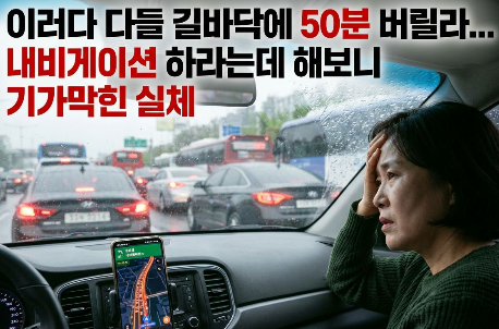 이러다 다들 길바닥에 50분 버릴라... 내비게이션 하라는데 해보니 기가막힌 실체