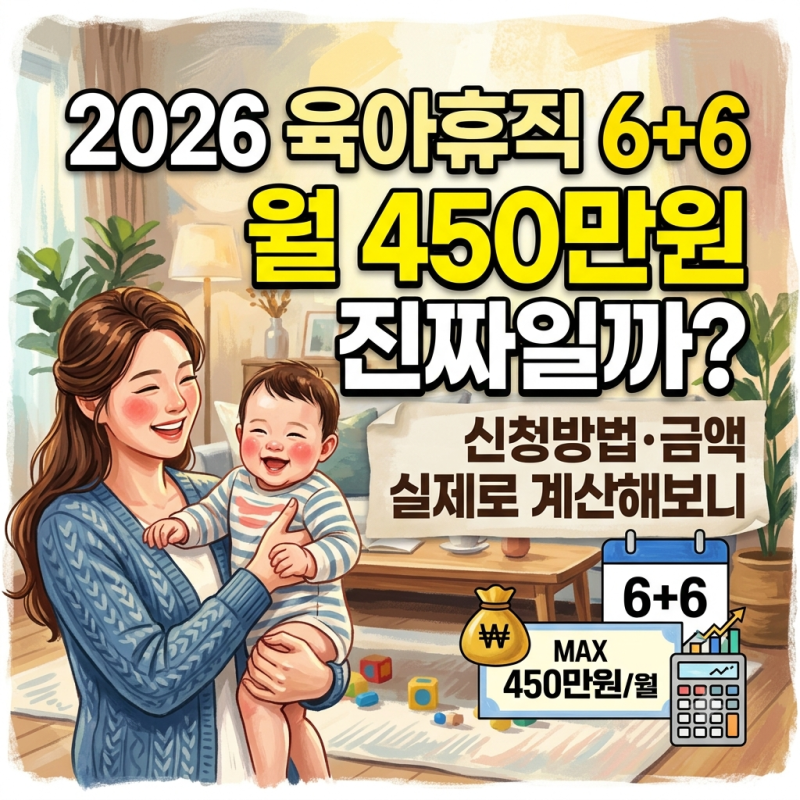 2026 육아휴직 6+6 월 450만원 진짜일까? 신청방법·금액 실제로 계산해보니