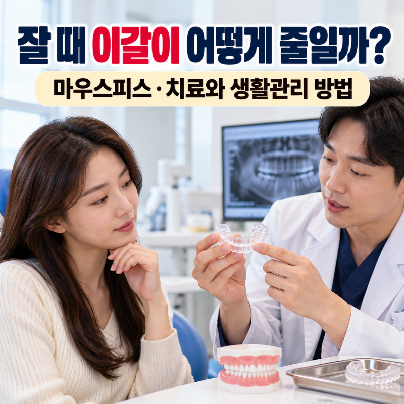 잘 때 이갈이 어떻게 줄일까? 마우스피스·치료와 생활관리 방법