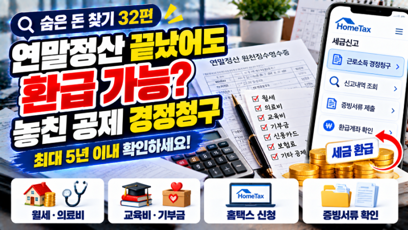 [숨은 돈 찾기 32편] 연말정산 끝났어도 환급 가능? 놓친 공제 되찾는 ‘경정청구’ 신청방법 ....