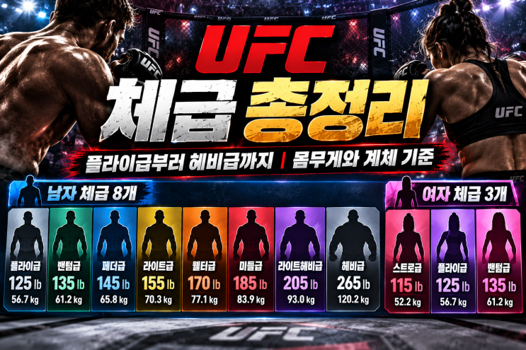 <b>UFC</b> 체급 총정리 | 플라이급부터 헤비급까지 몸무게와 계체 기준