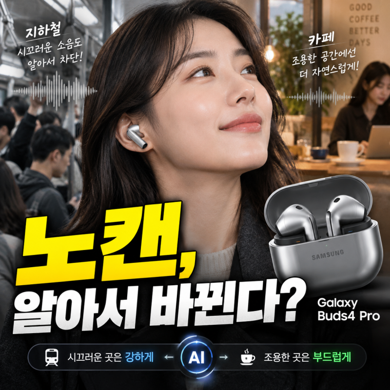 “노캔을 매번 바꾸기 귀찮다면?” 갤럭시 버즈4 프로 적응형 ANC, 얼마나 알아서 조절할까