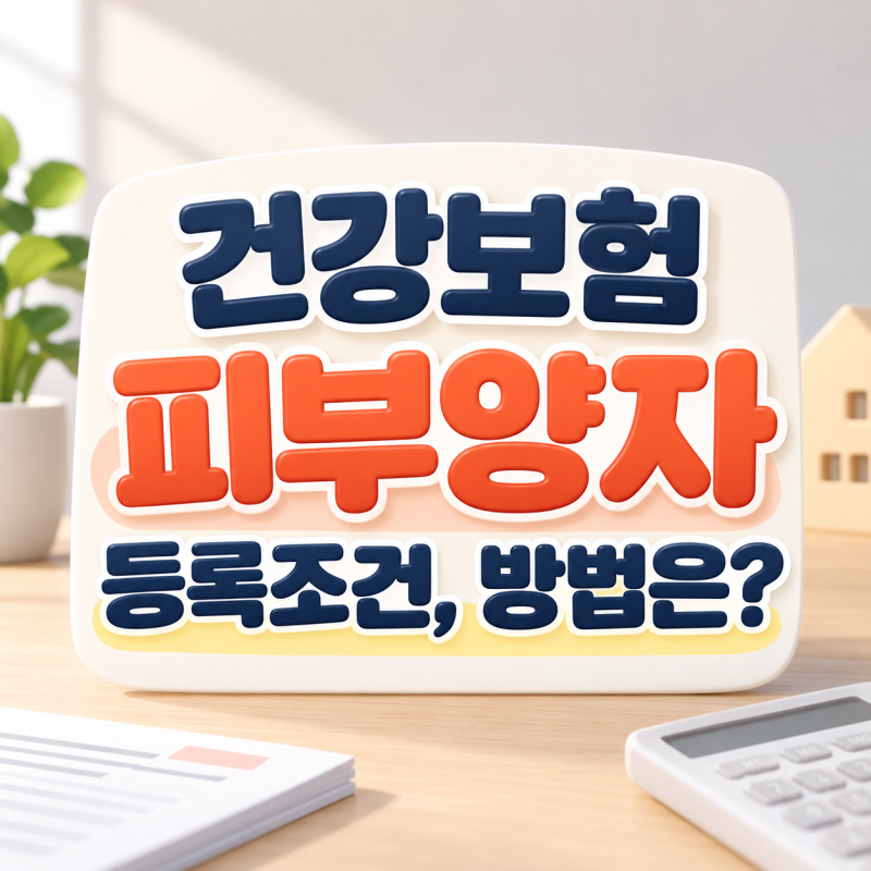 건강보험 피부양자 등록 방법, 소득·재산 조건과 필요서류 정리