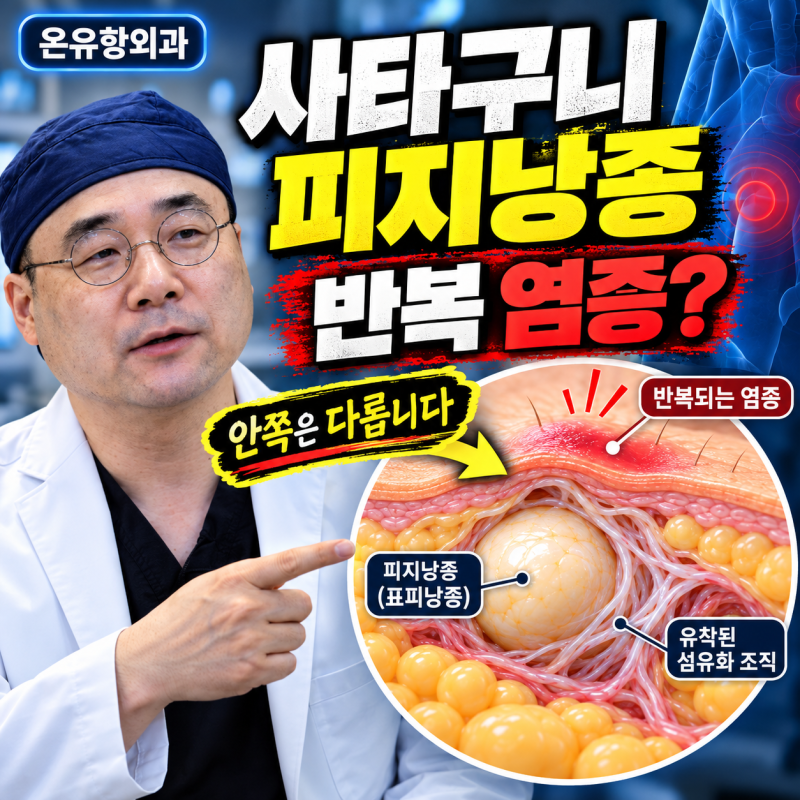 화성 사타구니 피지낭종, 가라앉았는데 왜 단단해질까요?