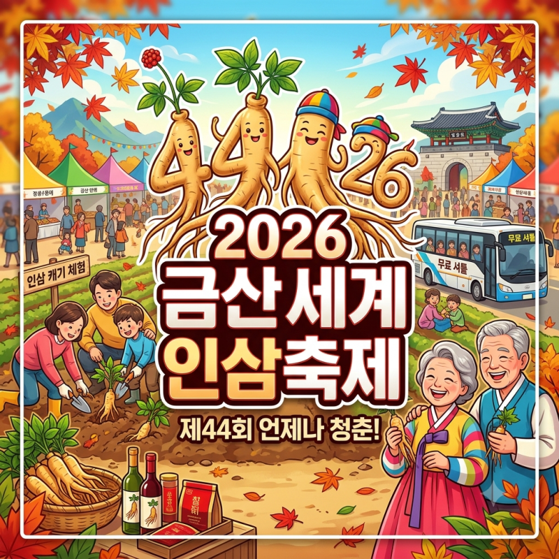 2026 금산세계인삼축제 총정리! 인삼캐기 예약 링크부터 무료 셔틀버스 노선까지 완벽 가이드