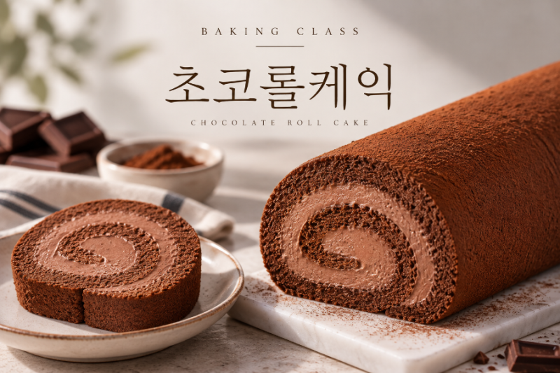 초코롤케익 만들기 촉촉한 초코롤케익 레시피｜제과기능사 실기까지