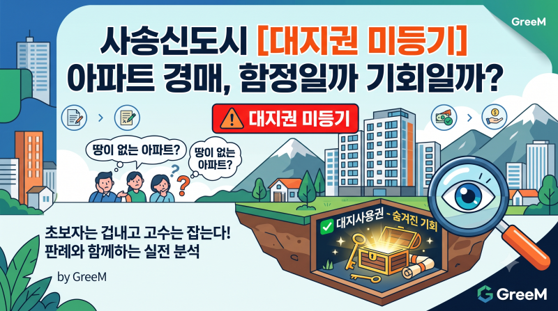 [사송신도시 경매] "땅이 없는 아파트라고요?" 대지권 미등기 물건의 함정과 기회