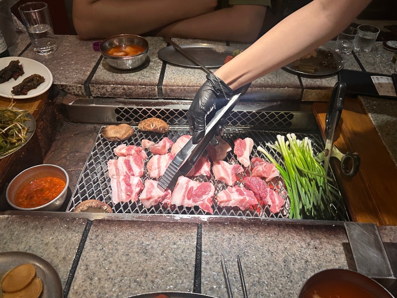 을지로 맛집 산청숯불가든 2호점｜캐치테이블 웨이팅부터 흑돼지 후기