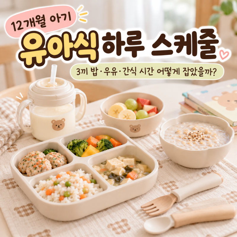 12개월 아기 유아식 하루 스케줄｜3끼 밥·우유·간식 시간 어떻게 잡았을까