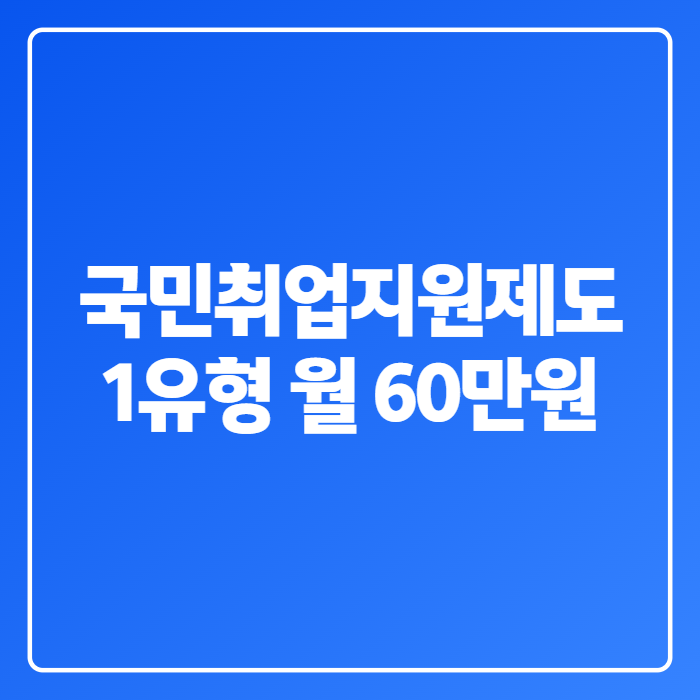 2026 국민취업지원제도 1유형 월 60만원, 알바해도 받을까? 소득 마지노선 총정리