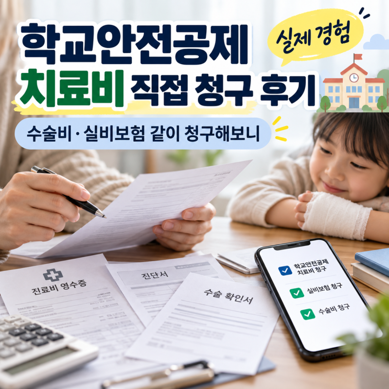 학교안전공제 치료비 직접 청구 후기｜수술비·실비보험 같이 청구해보니