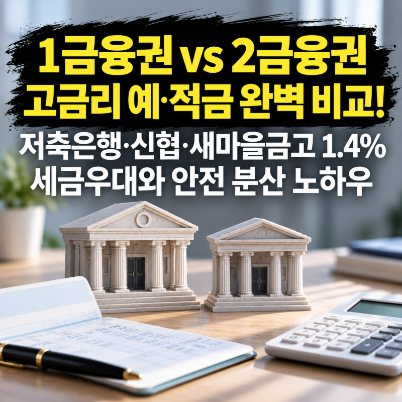 1금융권 vs 2금융권 고금리 예적금 비교: 저축은행·신협·새마을금고 안전한 활용법