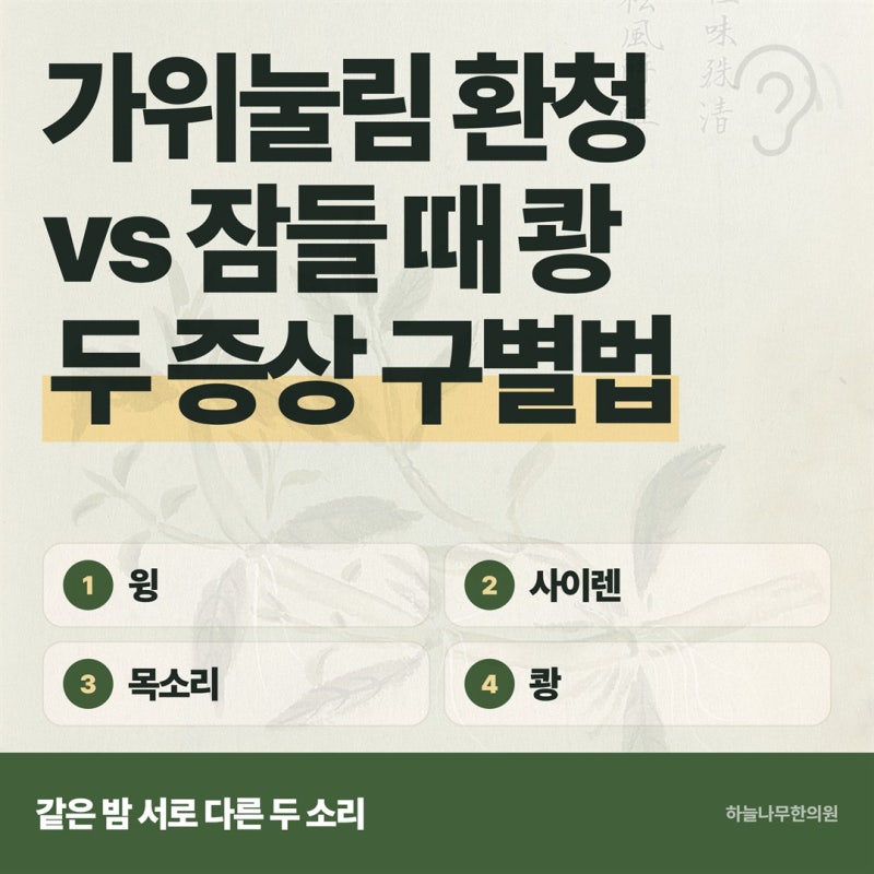가위눌림 환청 vs 잠들 때 '쾅' 소리 두 증상 구별법