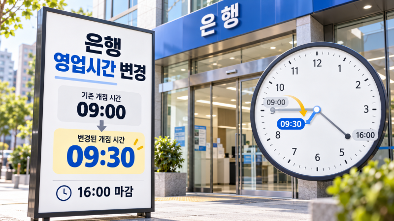 은행 영업시간 30분 단축된다? 국민 신한 농협 우리 하나은행 영업시간 총정리