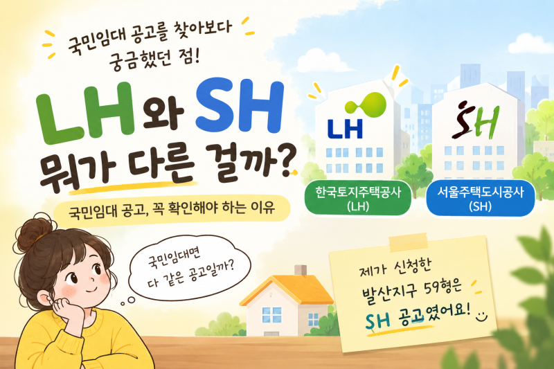 LH와 SH 뭐가 다른 걸까?｜국민임대 공고를 찾아보다 궁금했던 점
