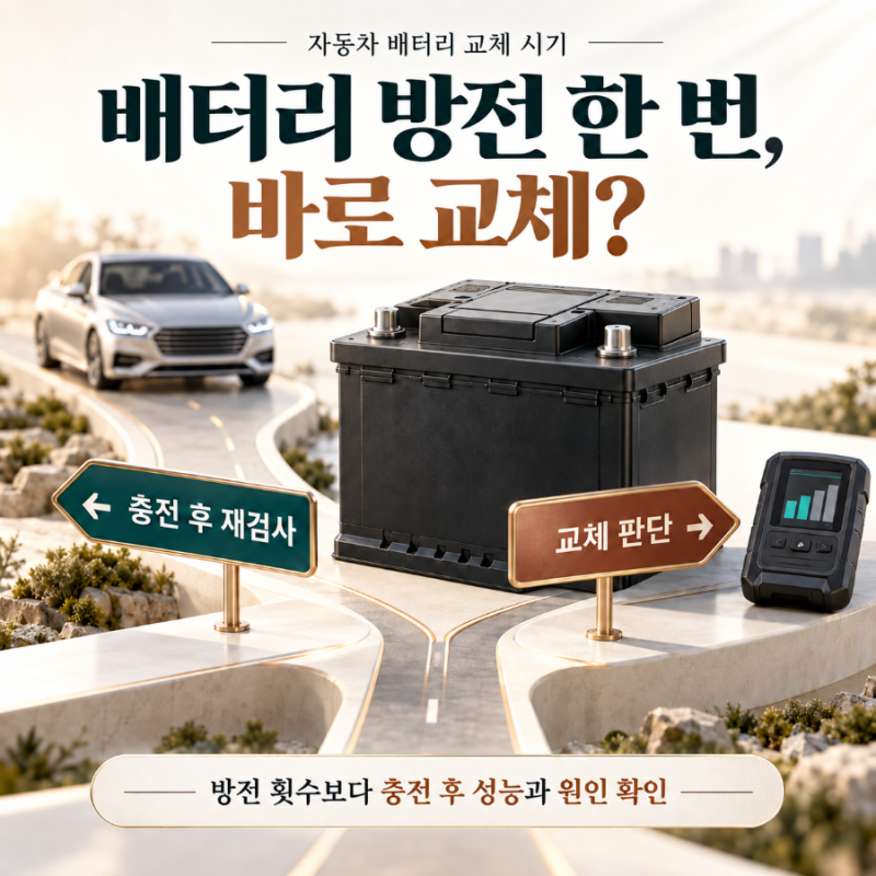 자동차 배터리 교체 시기 방전 한 번 됐다고 바꿔야 할까요?