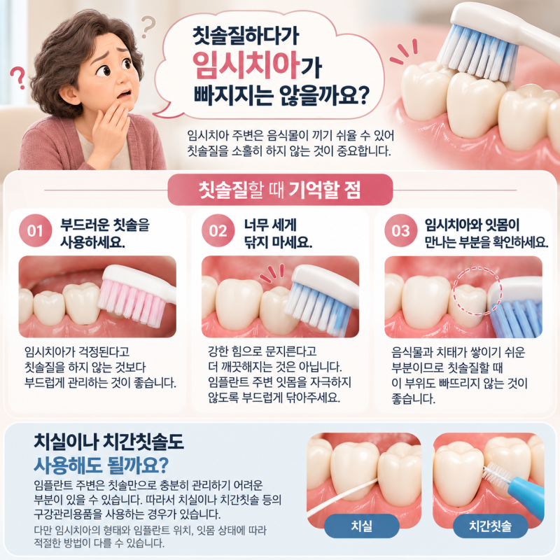 마석 치과, 임플란트 임시치아 기간 양치질은 어떻게 할까요?