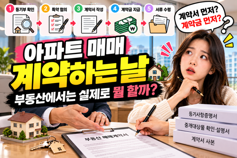아파트 매매 계약하는 날, 부동산에 가서 뭘 할까?