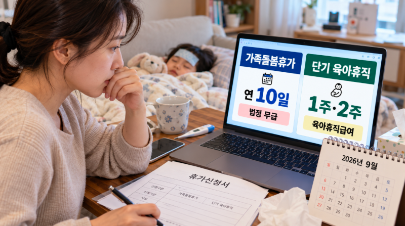 가족돌봄휴가 신청 전 꼭 확인할 3가지, 무급 10일, 하루 5만원 지원금의 진실, 단기 육아휴직 ....