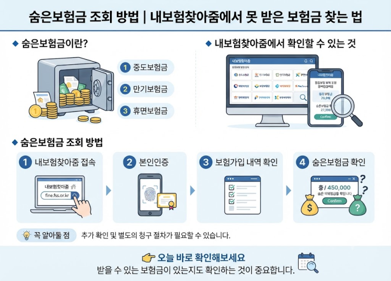 숨은보험금 조회 방법｜내보험찾아줌에서 못 받은 보험금 찾는 법