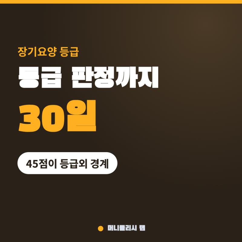 장기요양 등급 신청부터 판정까지 30일, 인정점수 45점 아래면 등급외가 됩니다