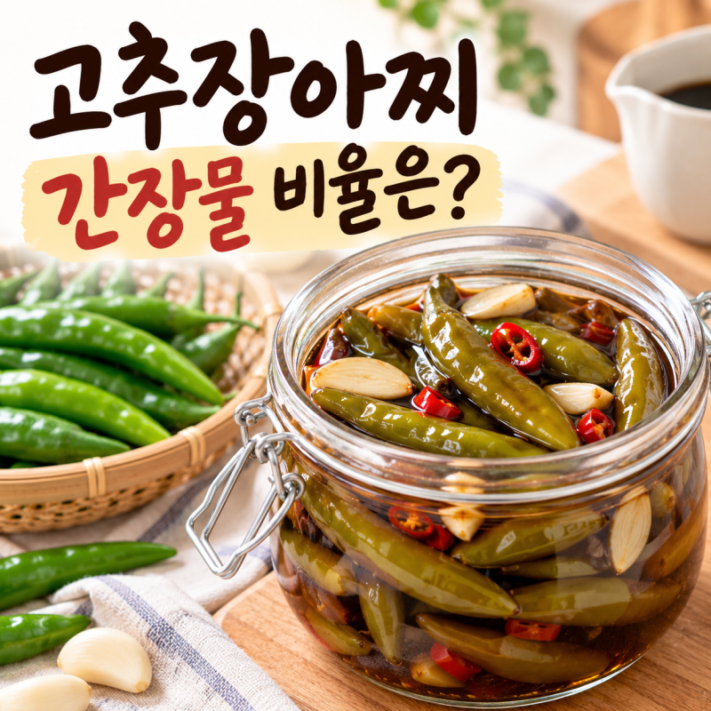 고추장아찌 레시피 간장·식초·설탕·물 비율 아삭하게 담그는법