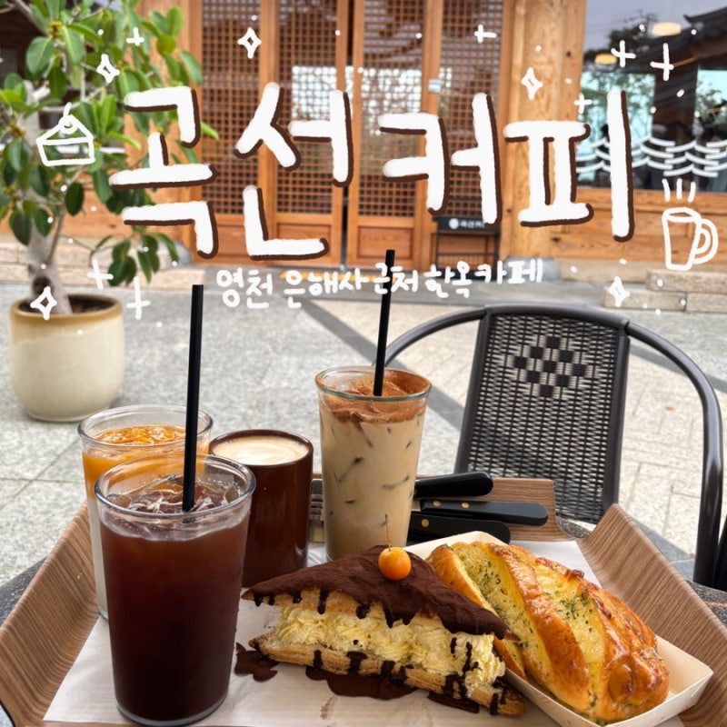 [카페] 영천 은해사 대형 한옥 카페 곡선 커피 | 대구 근교 팔공산 애견 동반 카페 추천