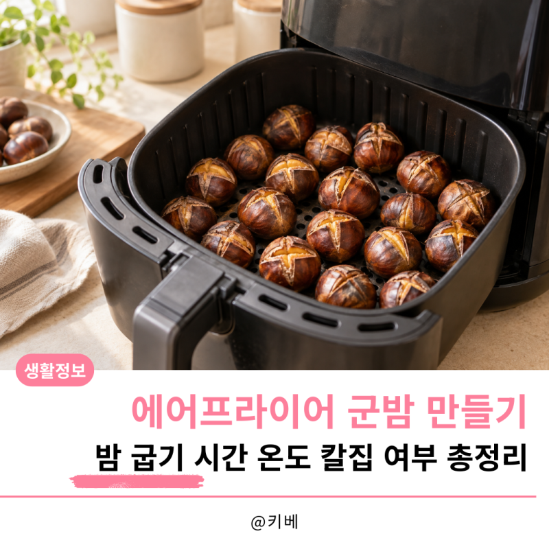 에어프라이어 군밤 만들기 밤 굽기 시간 온도 칼집 여부 총정리