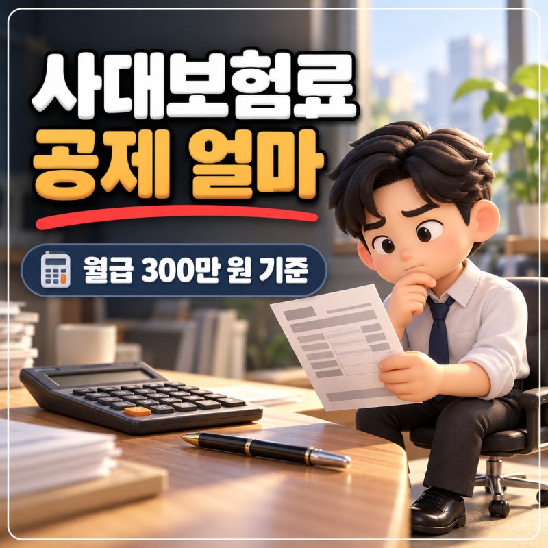 사대보험계산기 월급 300만 원이면 공제 얼마