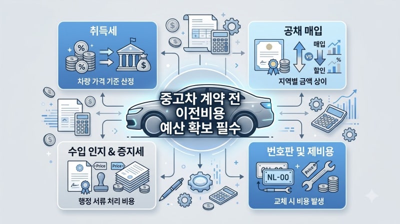중고차 명의이전 비용, 취득세 계산부터 기한 넘기면 더 내는 돈까지