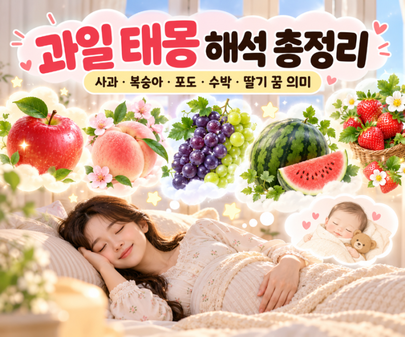 과일 태몽 해석 총정리 사과 복숭아 포도 수박 딸기 꿈 의미