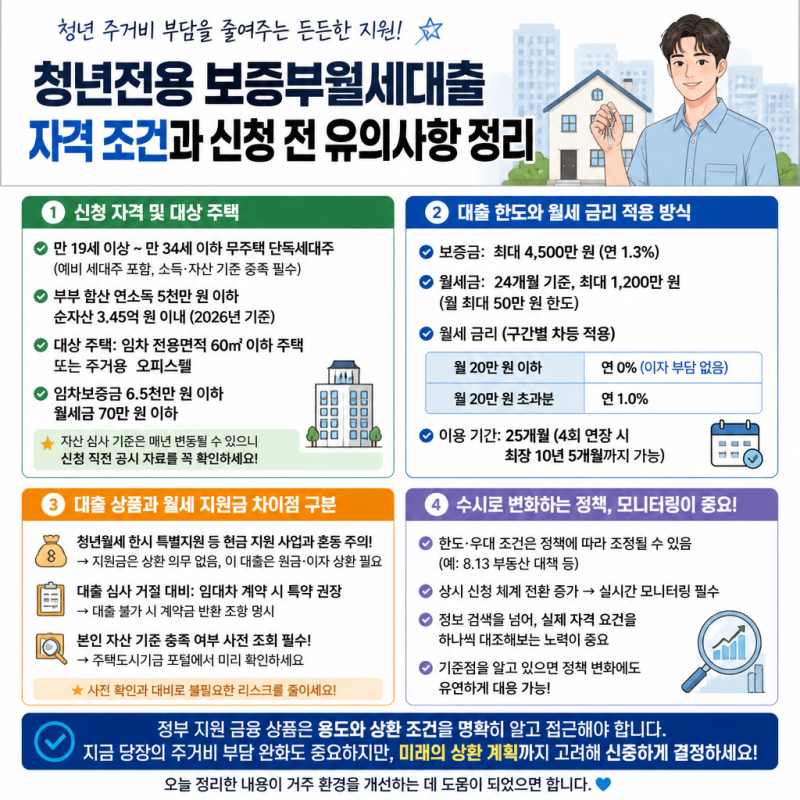 청년전용 보증부월세대출 자격 조건과 신청 전 유의사항 정리