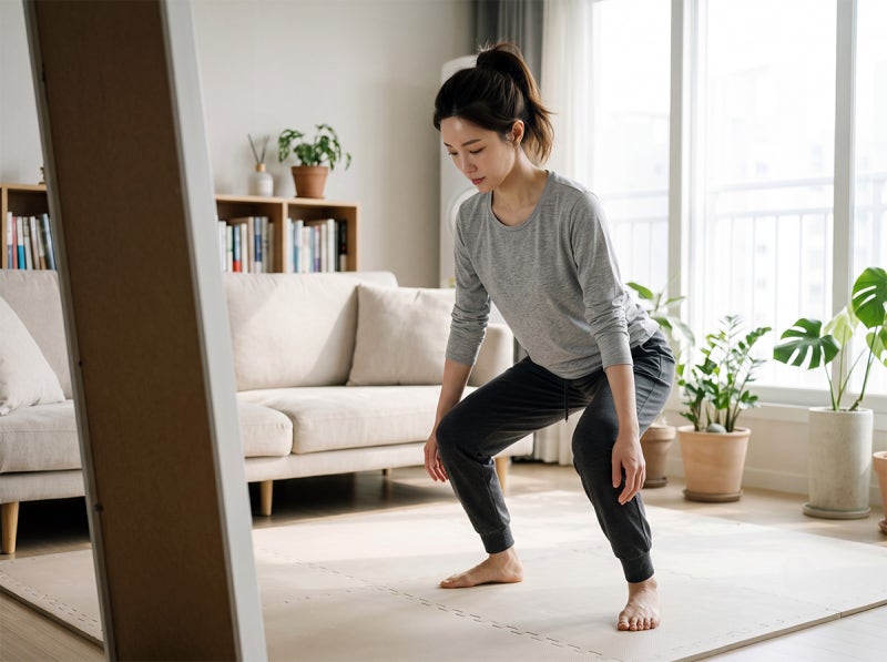 스쿼트 하고 무릎 앞쪽 아프다면, 횟수보다 먼저 확인할 자세