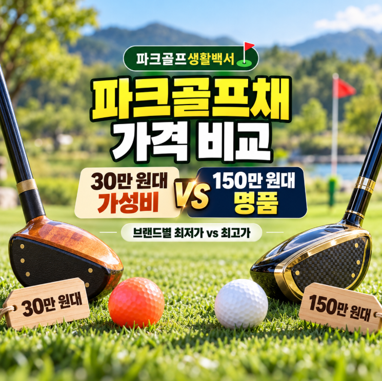 30만 원대 가성비부터 150만 원대 명품까지: 파크골프채 브랜드별 최저가 vs 최고가 비교