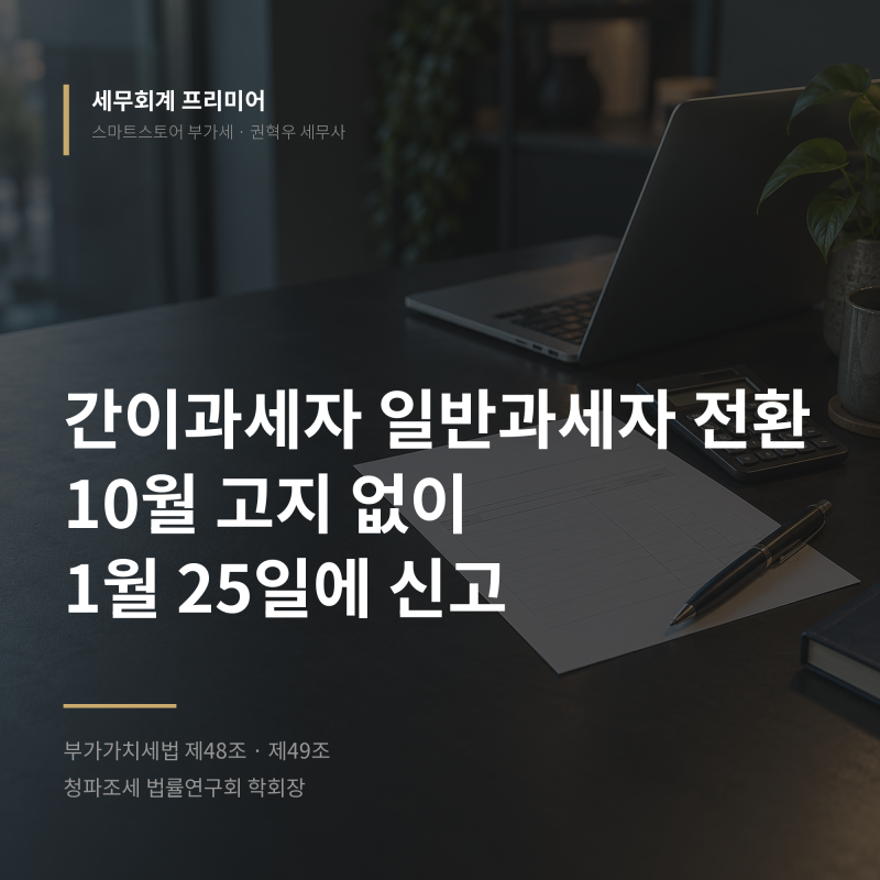 간이과세자 일반과세자 전환 첫해는 10월 고지 없이 1월 25일 신고