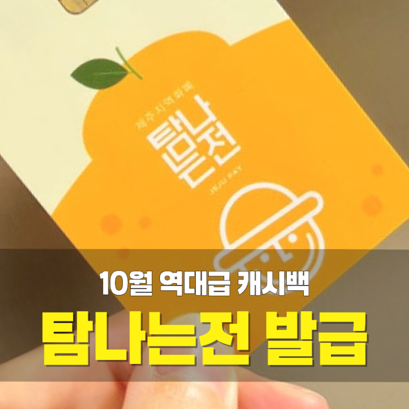 제주 탐나는전 발급 5분 컷! 제주공항 수령 및 10월 캐시백 10만원 꿀팁(사용처, 환불)