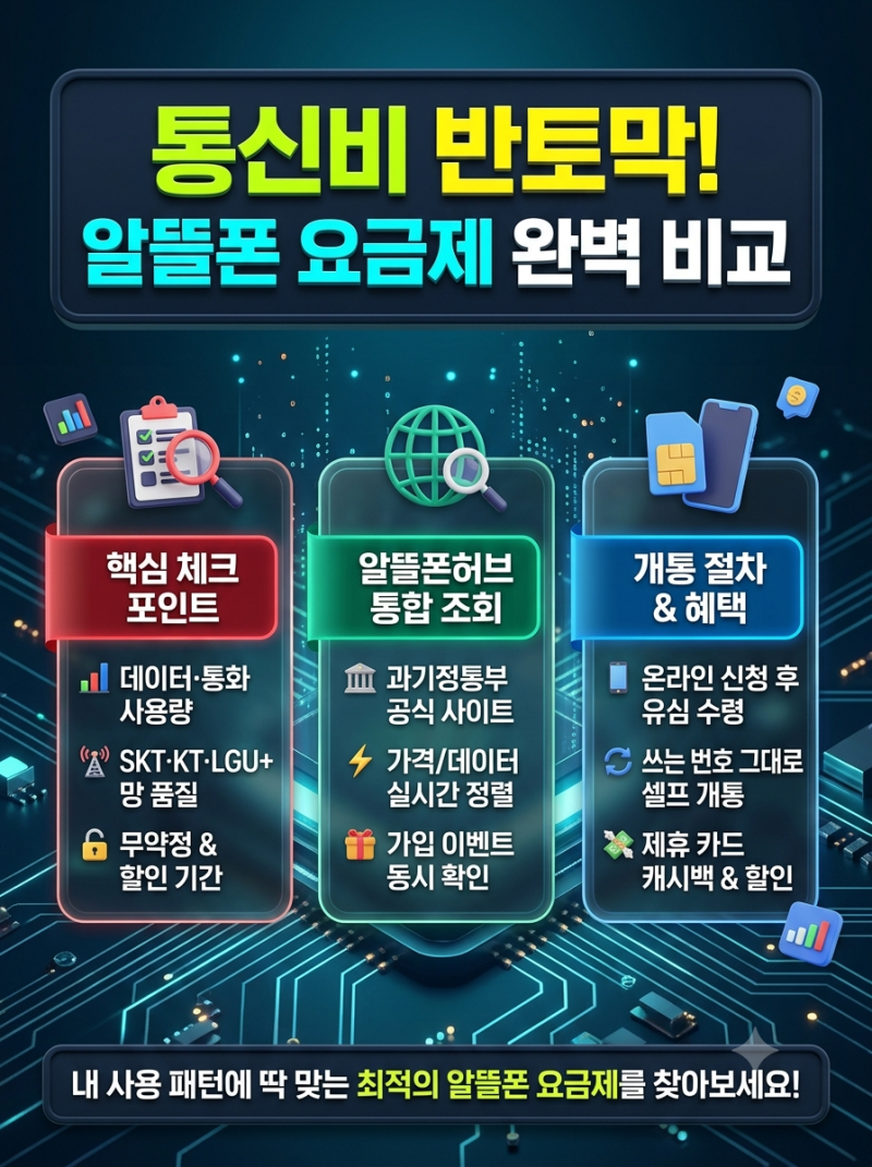 알뜰폰 요금제 비교 총정리, 통신비 반토막 나는 이유 따로 있었네요
