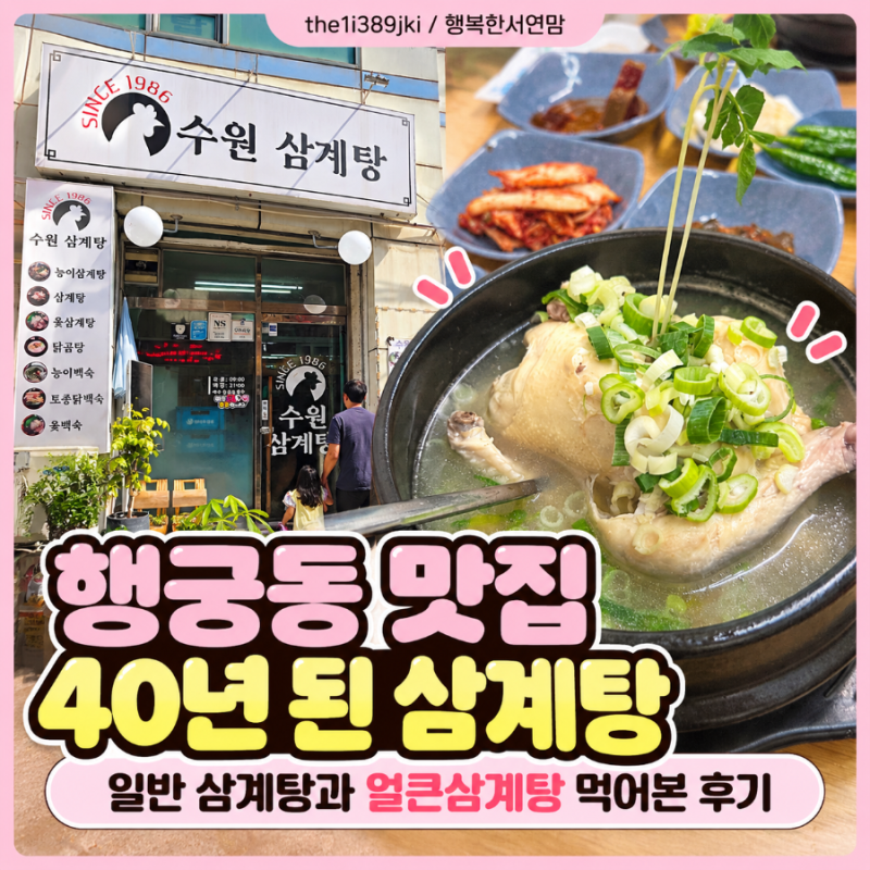 행궁동 맛집 40년 된 삼계탕, 수원 삼계탕 일반 삼계탕과 얼큰삼계탕 먹어본 후기