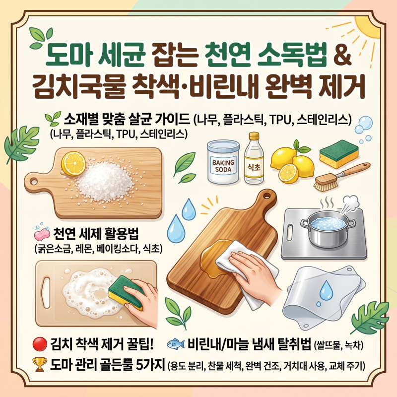 [주방 위생] 도마 세균 99.9% 잡는 소재별 살균 소독 & 완벽 관리법 총정리